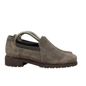 Munro Becca Loafer Women's SZ 7WW Brown Suede Chunky Lug Comfort Shoes Slip On